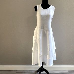 SenzaTempo white linen dress size M